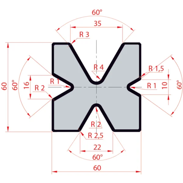 Amada 60°/V10-V35/H60- 60° square matrix system