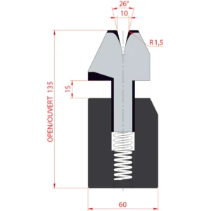 System Amada 26°/V10/H135- flattening Matrix on spring