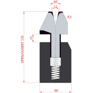 System Amada 26°/V12/H135- flattening Matrix on spring