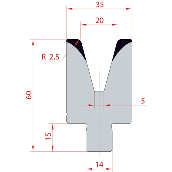 System Amada 30°/V20/H60- 30° 1 groove Matrix 3560