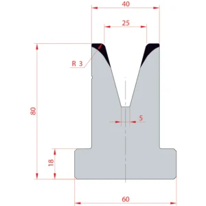 System Amada 30°/V25/H80- 30°1 groove T-Matrix