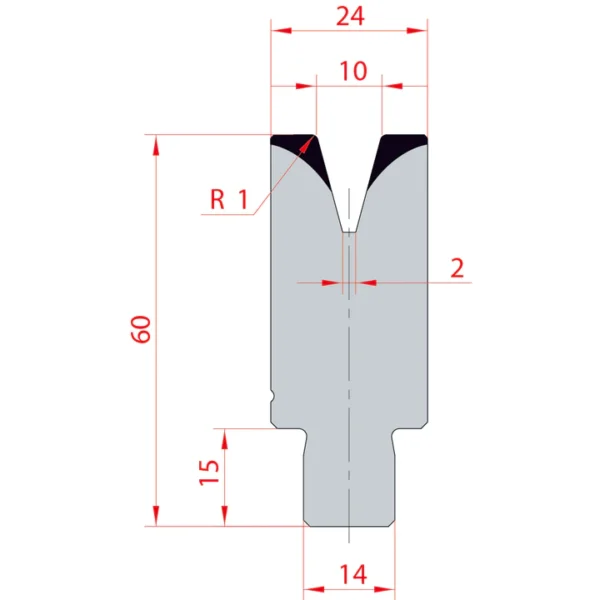 System Amada 30°/V10/H60- 30° 1 groove Matrix 2460