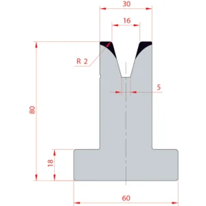 System Amada 30°/V16/H80- 30°1 groove T-Matrix