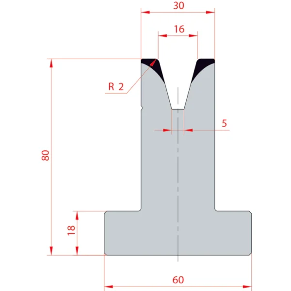 System Amada 30°/V16/H80- 30°1 groove T-Matrix