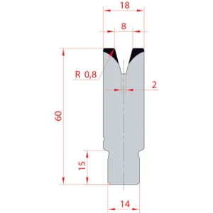 System Amada 30°/V8/H60- 30° 1 groove Matrix 1860